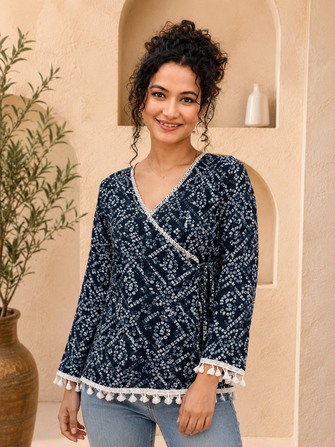 Bandhani Wrap Top — Vunaya