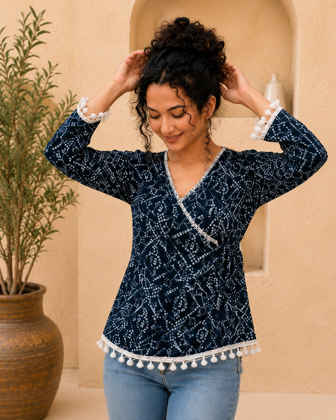 Bandhani Wrap Top — Vunaya