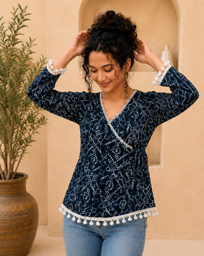 Bandhani Wrap Top — Vunaya