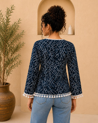 Bandhani Wrap Top — Vunaya